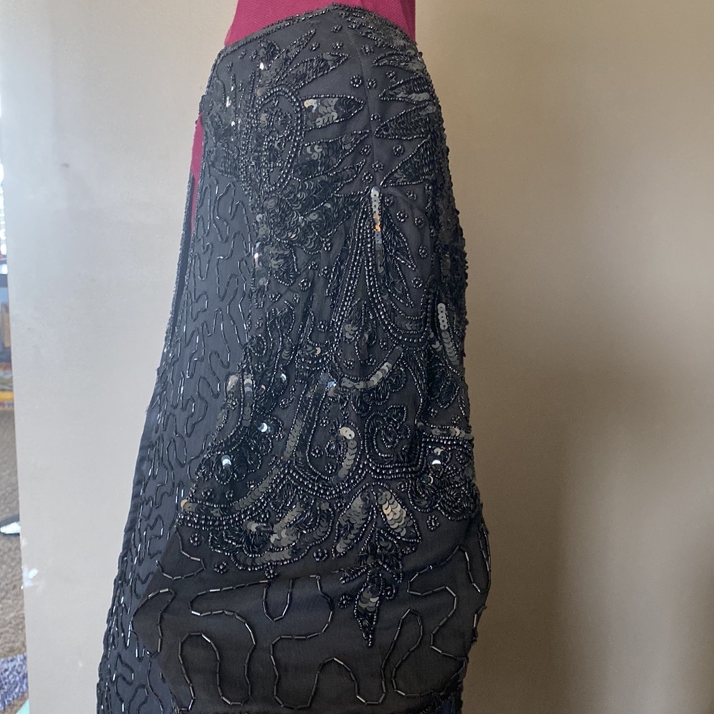 Lane Bryant Black Silk Beaded Cocktail Dress (Size 26/28) - Picture 6 of 10